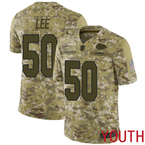Youth Kansas City Chiefs #50 Lee Darron Limited Camo 2018 Salute to Service Nike NFL Jersey->youth nfl jersey->Youth Jersey